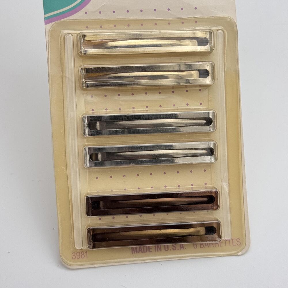 Vintage Wilhold Metal Barrettes Sleepees Hair Clips Lot of 3 Packs 80s NEW - Picture 9 of 11